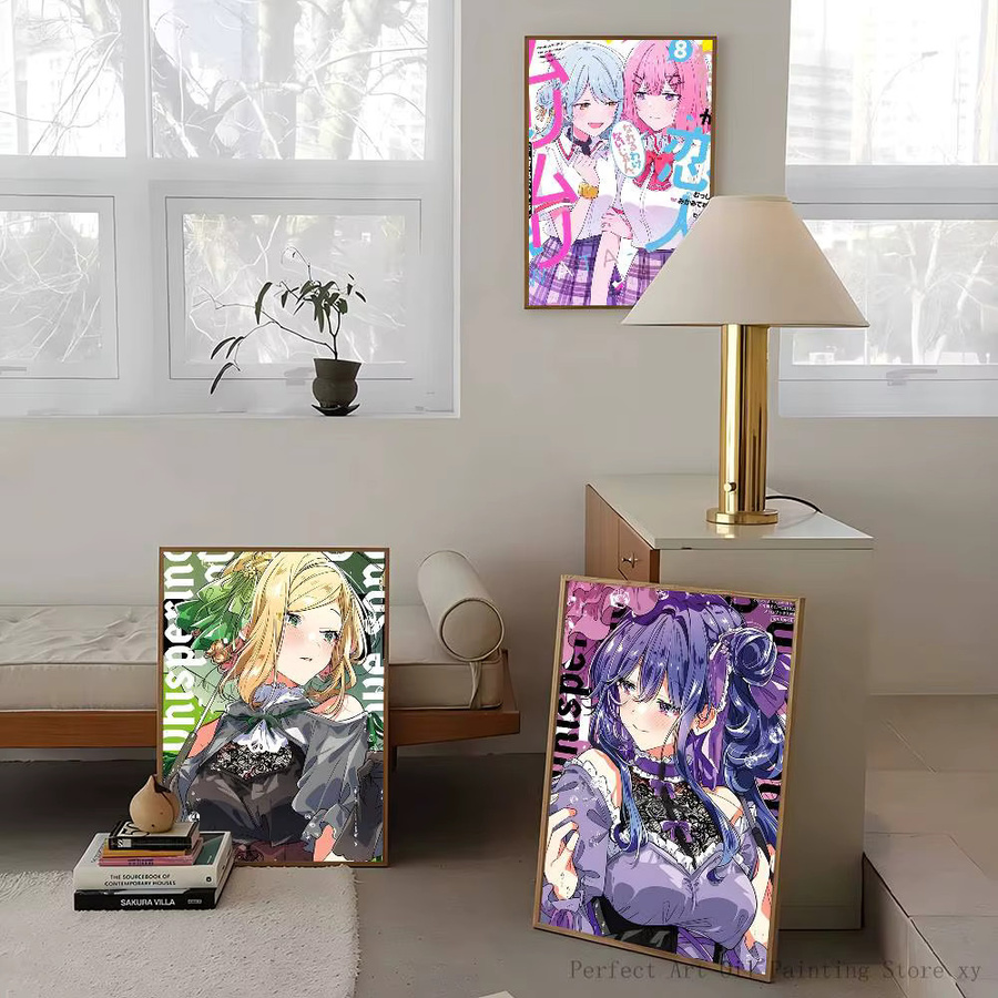 Wasserdichter Anime Watanare Wandaufkleber aus Papier für deine Heimdekoration in Mehrfarben - Bild 4