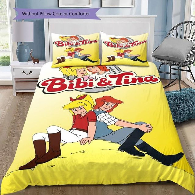 Bibi Blocksberg Bettwäsche-Set mit Bibi und Papa Aufdruck, Gelb, B/H: 135 x 200 cm - Bild 1