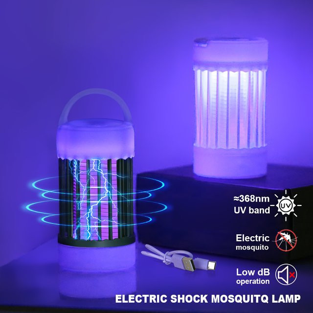 Elektrische Moskito-Lampe von PARKSON in Weiß mit UV-Licht und USB-Anschluss als Insektenvernichter für Camping und Zuhause - Bild 1