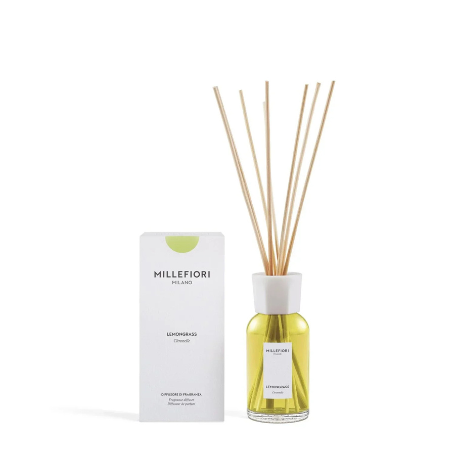 Millefiori Milano Raumduft-Diffuser mit Rattanstäbchen Lemon Grass 250 ml - Bild 1