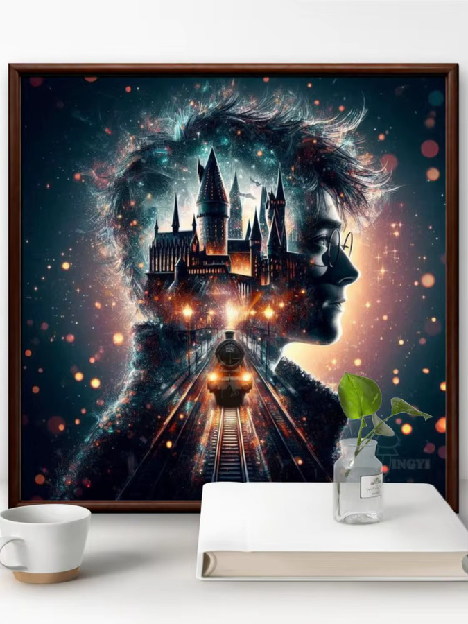 Harry Potter Hogwarts College 5D-Diamant-Malerei-Set mit runden Steinen in Multicolor von Hot Toys - Bild 2