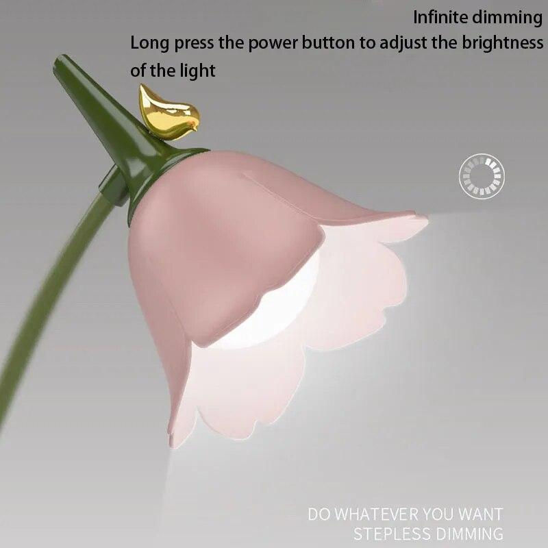 NATAWA LED Schreibtischlampe in Blumenform mit Touch-Funktion, Blau - Bild 2