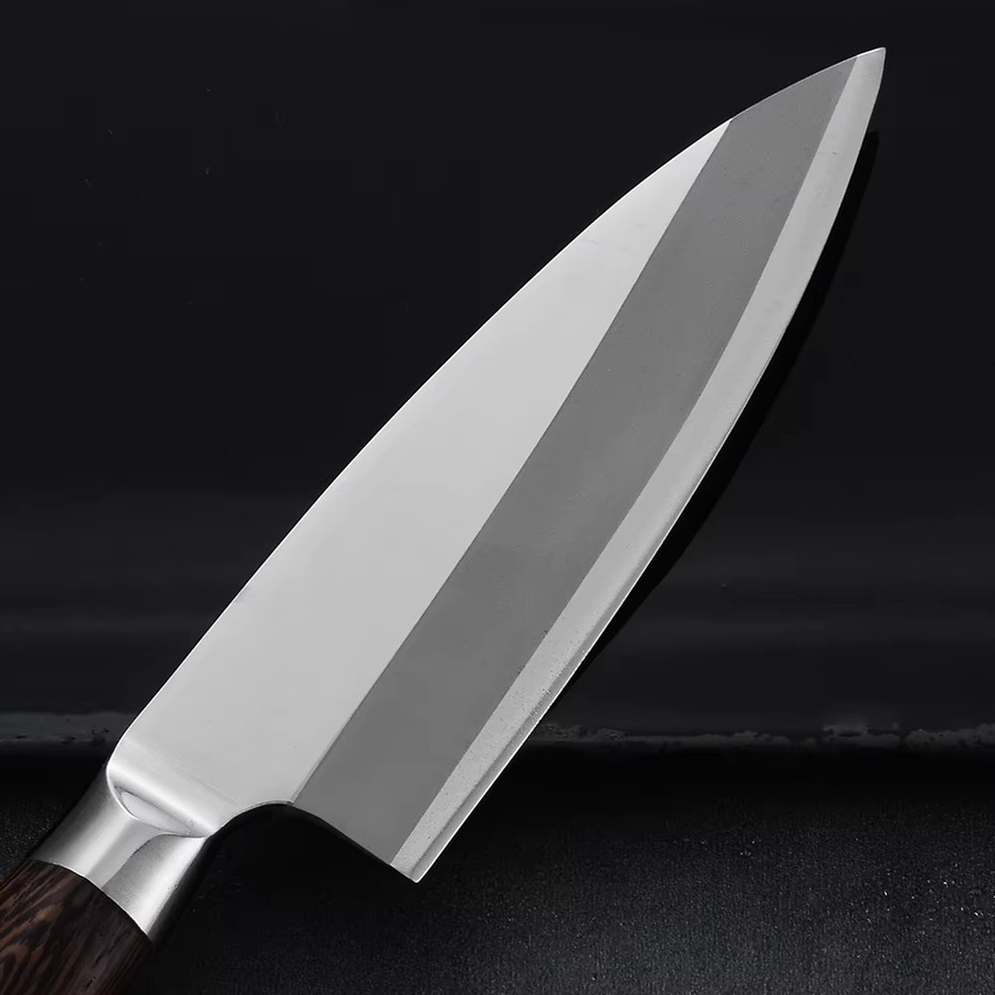 Japanisches Sashimi Sushi Messer Set aus Edelstahl in Silber für professionelles Fischschneiden und Schnitzen - Bild 2