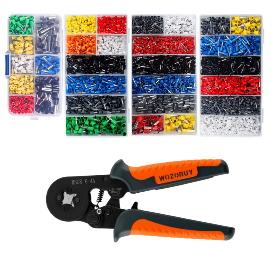 WOZOBUY Aderendhülsen-Crimpzangen-Set mit selbsteinstellender Ratsche und 4500 Aderendhülsenklemmen (AWG23-7) - Bild 6