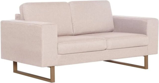 vidaXL 2-Sitzer-Sofa mit Stoffpolsterung in Cremeweiß, B/T/H: 156 x 82 x 75 cm - Bild 1