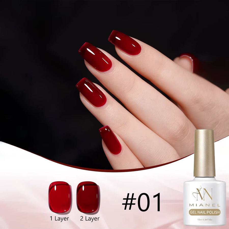 MIANEL Nagellack Gel, Kirschweinrot, 10 ml - Bild 3