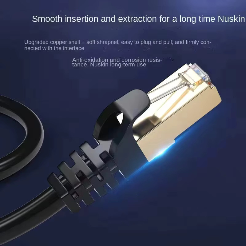 Cat6 Ethernet-Kabel mit RJ45-Stecker für LAN-Netzwerkverbindungen und IP-Sicherheit, Schwarz - Bild 4