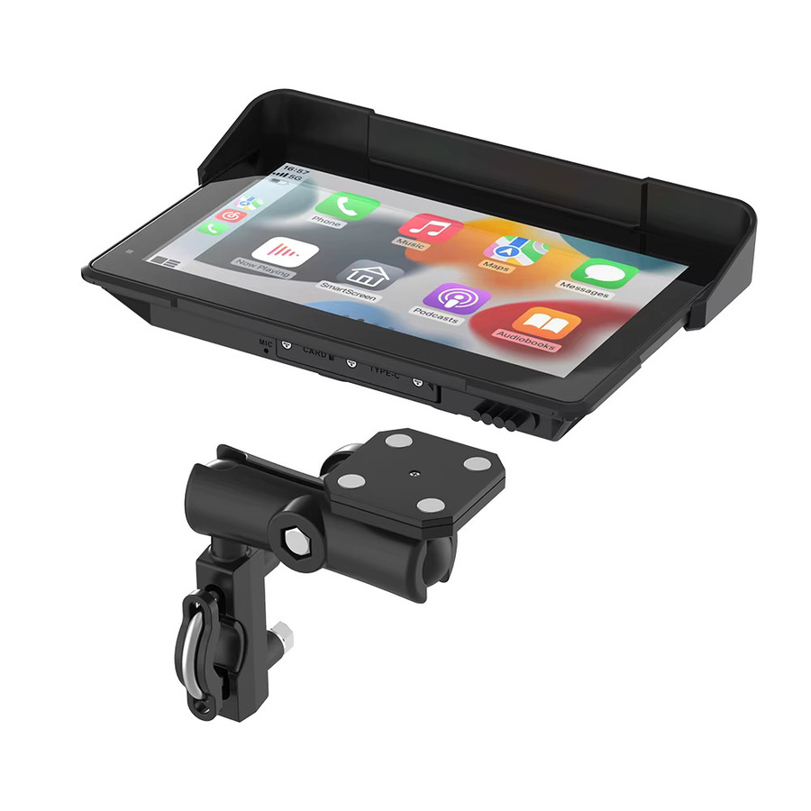 AKAMATE Motorrad GPS Navigation Monitor mit drahtlosem CarPlay und Android Auto, wasserdichter 5 Zoll oder 7 Zoll IPS Bildschirm mit Bluetooth, Schwarz - Bild 7