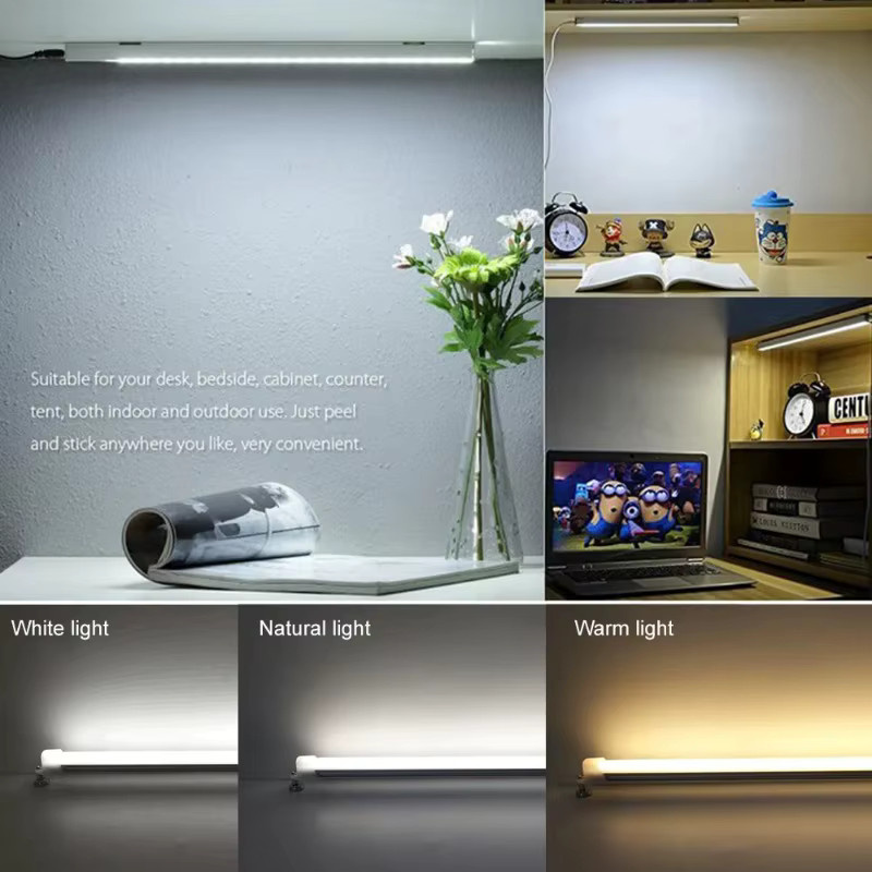 Flexibler USB-LED-Streifen in Weiß und Silber mit Druckschalter aus Aluminium für Küchenschrank und Nachttisch, COB-Technologie, Länge: 18 cm - Bild 2