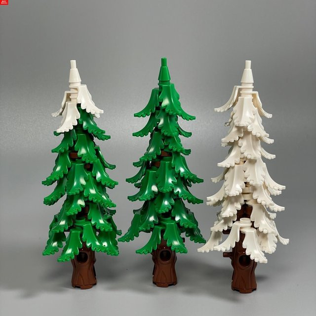 Yiran toy MOC Bausteine Kiefer & Zypresse Schneefeld Eislaufen Winterpark Szene, ab 6 Jahren - Bild 1