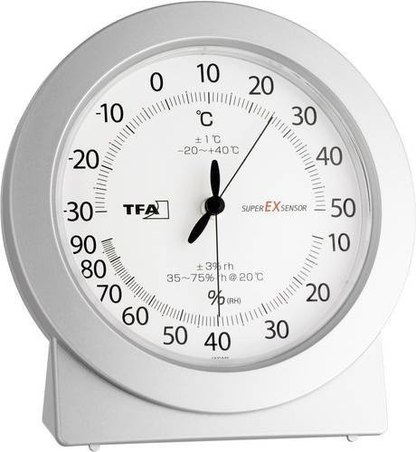 TFA Dostmann Analog Luftfeuchtemessgerät Hygrometer in Weiß (10% rF - 99% rF) - Bild 1