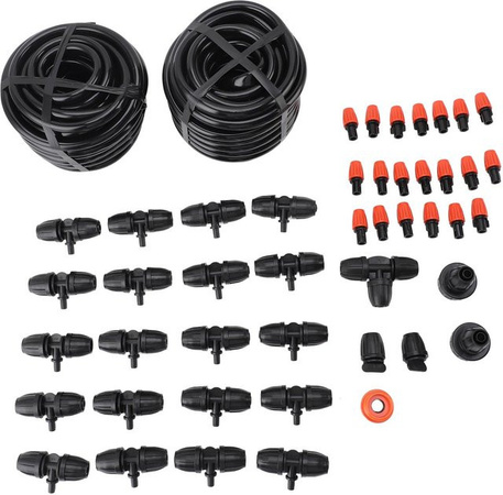 Aimo DIY Tropfbewässerungssystem mit Schlauch und Schnellverbindern, Schwarz