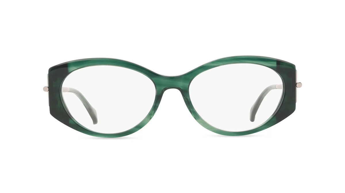 Max Mara Brille, Vollrand, Oval, Acetat-Gestell, grün, Damen - Bild 1