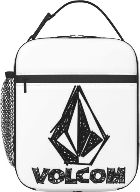 Volcom Logo Isolierte Lunchtasche für Kinder, Thermische Kühltasche und auslaufsicherer Lunchbox-Behälter, Weiß - Bild 1