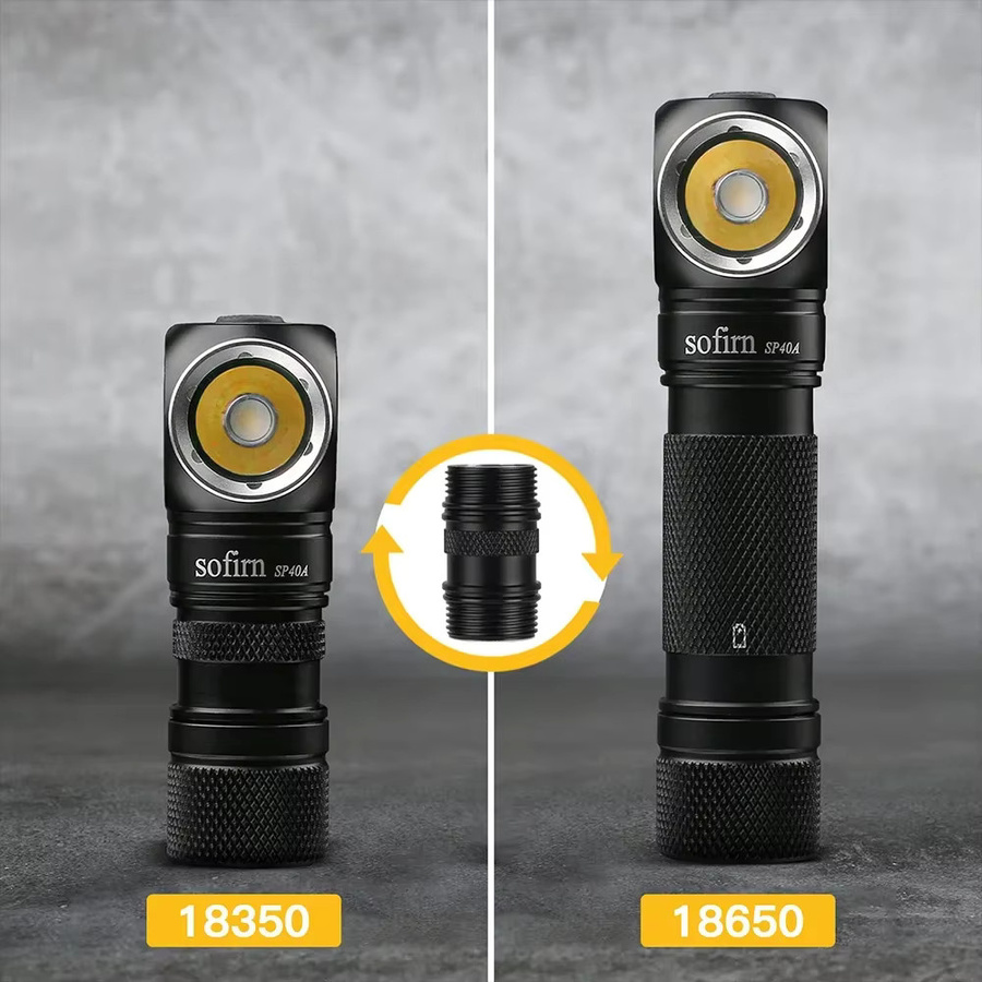 Sofirn SP40A Stirnlampe mit 1200 lm, USB-C wiederaufladbarer Scheinwerfer mit Magnet-Schwanzkappe und TIR-Optik, Schwarz - Bild 3