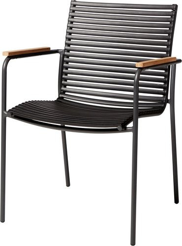 Cinas Gartenstuhl Mood Classic aus Aluminium in Schwarz mit Armlehnen, B: 60 cm, H: 84 cm - Bild 1