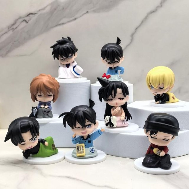 8er Set Detective Conan Anime Figuren von Fashnics in Multicolor mit Shinichi Kudo, Mouri Ran, Kaito Kuroba und Furuya Rei - Bild 1