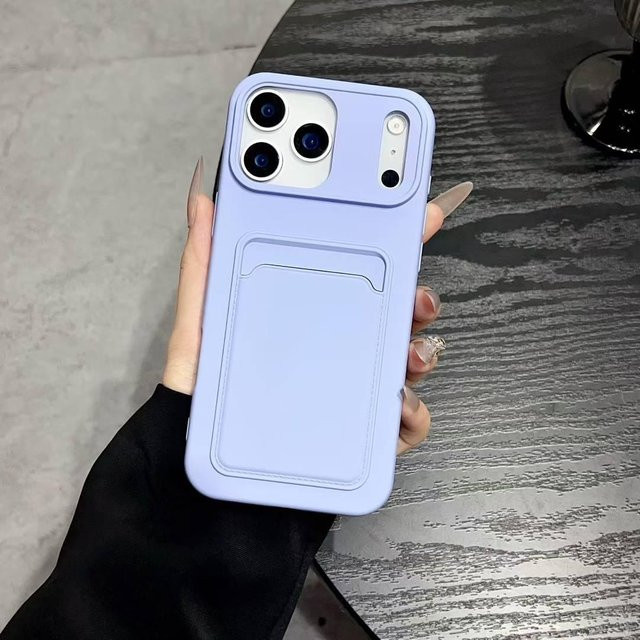 Tuiying002 Luxus Kartenetui Silikon Hülle mit Steckplatzhalter für iPhone Modelle in Lila - Bild 1