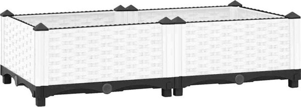 Hochbeet Vidaxl aus Polypropylen in Weiß, B/T/H: 80 x 40 x 23 cm - Bild 1