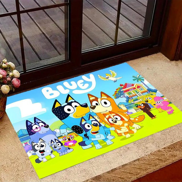 NostalgicHub Bluey Bunte Freunde Teppich aus Polyester, rutschfest, mehrfarbig, B/T: 60 x 40 cm - Bild 1