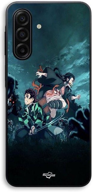 Maniacase Handyhülle für Samsung Galaxy A57 mit Tanjiro und Nezuko Demon Slayer Design in Schwarz und Multicolour - Bild 1