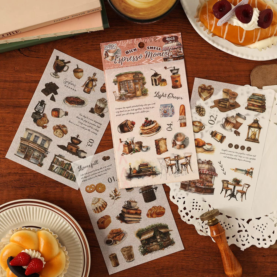 Hobbisland Vintage Camping Aufkleber mit Lebensmittelthema in Multicolour für Scrapbooking und DIY-Projekte - Bild 5