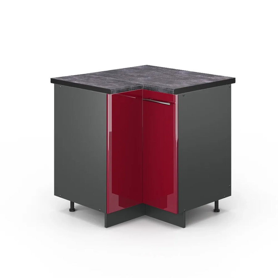 Vicco Eckunterschrank Fame-Line Küchenunterschrank Hochglanz Bordeaux/Anthrazit B: 80,5 cm, T: 60 cm, H: 82 cm - Bild 2