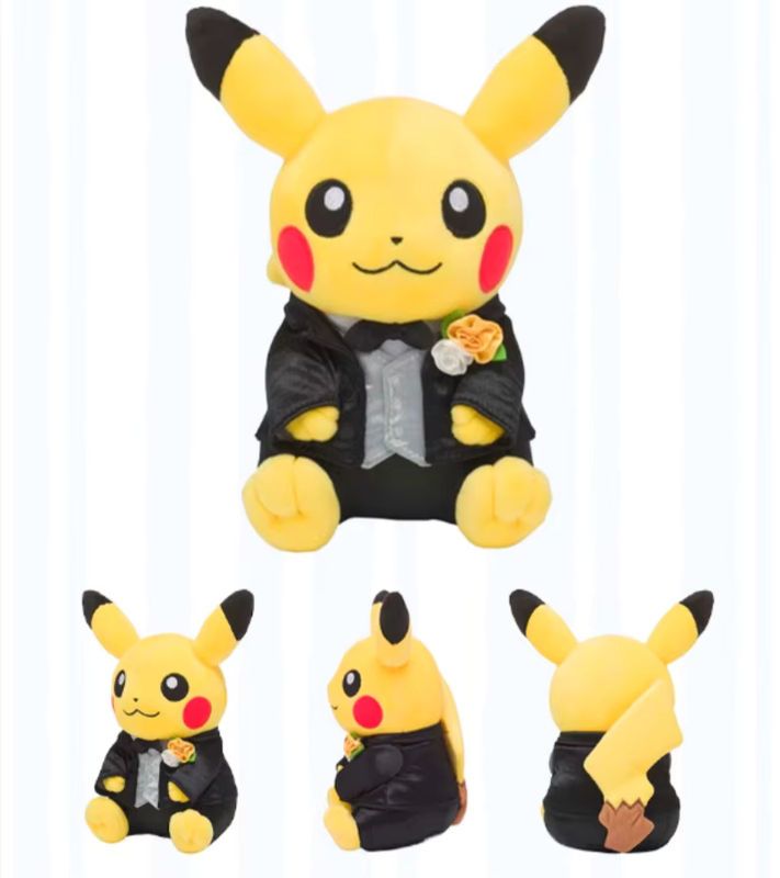 Pokémon Pikachu Plüschtier und Figur in Gelb und Schwarz als Hochzeitsdekoration oder Valentinstagsgeschenk - Bild 3