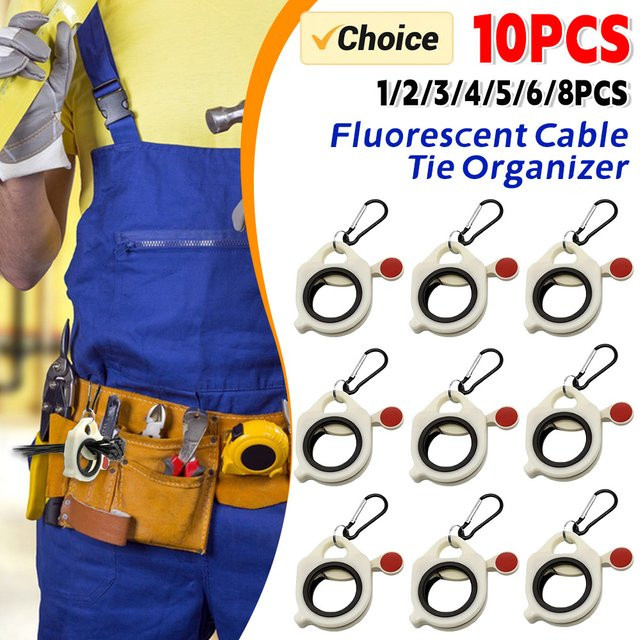 APWIKOGER 10er Set Leuchtende Kabelbinder Organizer aus Kunststoff für elektrische Kabelbinder Clips und tragbare Aufbewahrung - Bild 1