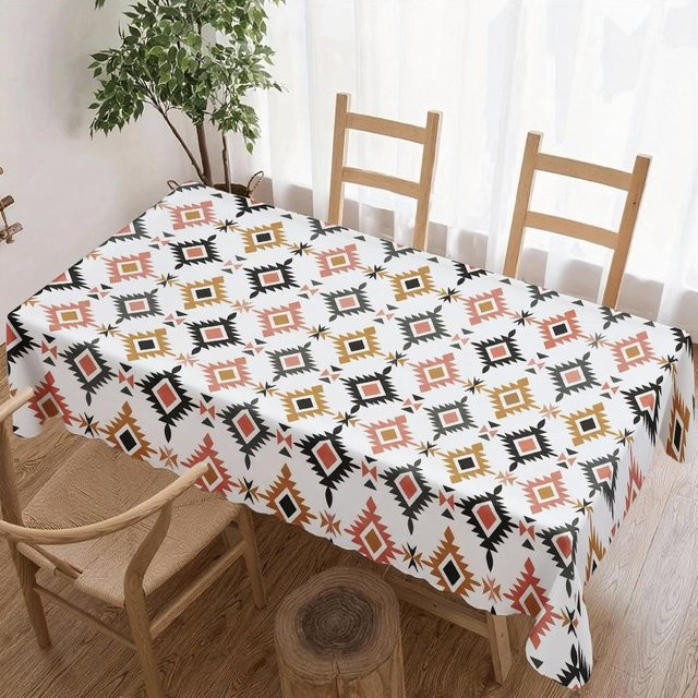 Wasserdichte rechteckige Tischdecke mit geometrischem Muster von JINGYUE Pet in Grau, B/B: 90 x 140 cm - Bild 1