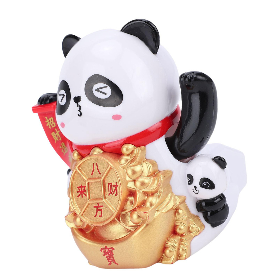 OutsideWorld Solarbetriebene Panda-Figur mit winkendem Arm als Dekoration für Auto Armaturenbrett Büro und Schreibtisch - Bild 2