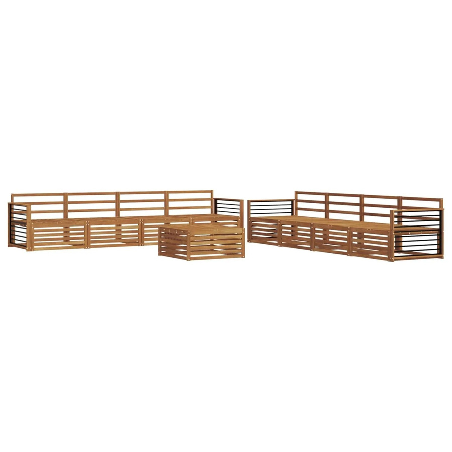 vidaXL Outdoor-Sofagarnitur 9-teilig aus Akazienholz in Natur Braun B/T/H: 234 x 234 x 79 cm - Bild 2