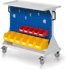 Kappes RasterMobil Gr. 2 Rollbarer Werkstattwagen mit Arbeitsplatte und Schlössern, Farbe: Grau/Mehrfarbig, Höhe: 93 cm - Bild 1