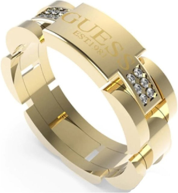 Guess Ring Edelstahl, Gold, Kristall, Zirkonia, Herren - Bild 1