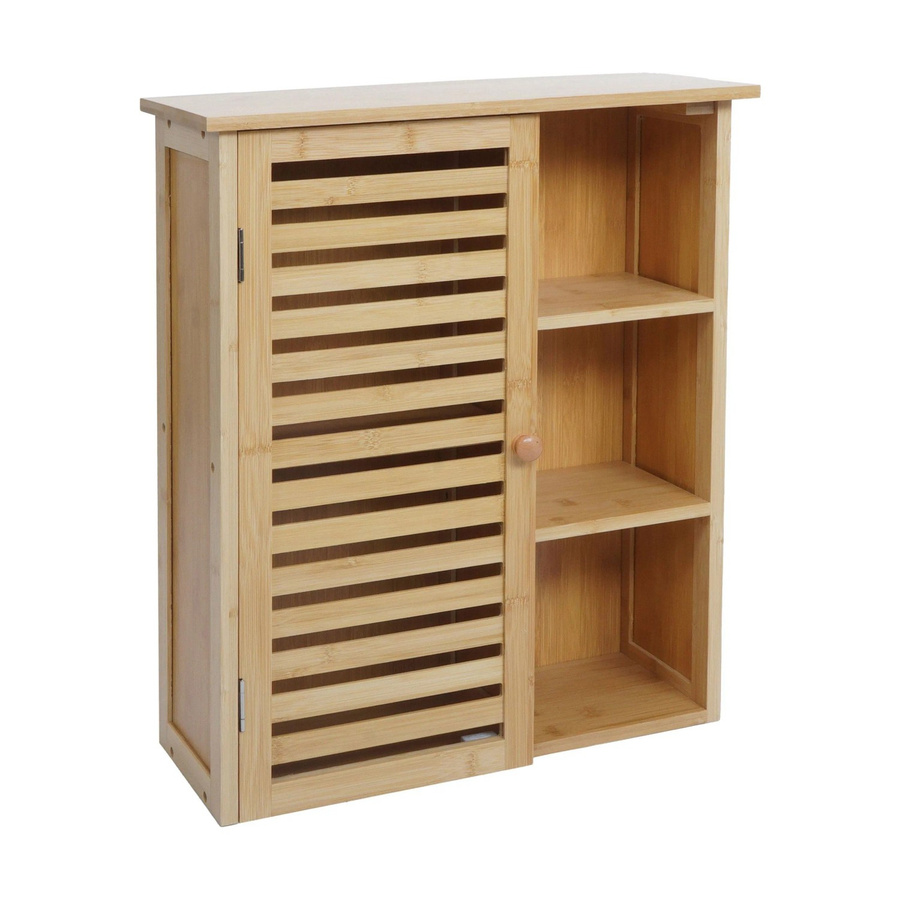 MCW Hängeschrank O73 Badezimmerschrank aus Bambus mit Türen und Staufächern, Braun, B: 60 cm, H: 50 cm, T: 19 cm - Bild 2