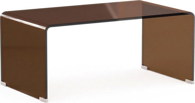 HOMCOM Glas-Couchtisch aus gehärtetem Glas in modernem Design, rechteckig, Braun Transparent, B/T/H: 80 x 45 x 35 cm - Bild 1