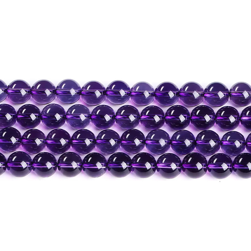 Amethyst Perle, Runde Kristall Perle, Lila, Bunt - Bild 2