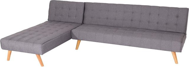 MCW Ecksofa K38 Klappsofa in Hellgrau mit Massivholzgestell und Schlaffunktion, Breite: 256 cm - Bild 1