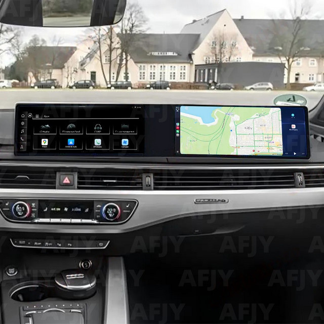YANFU Dual Screen Android 14 Multimedia Player mit 12,3 Zoll Display und GPS Navigation für Audi A4 A4L 2016-2020 in Schwarz - Bild 1
