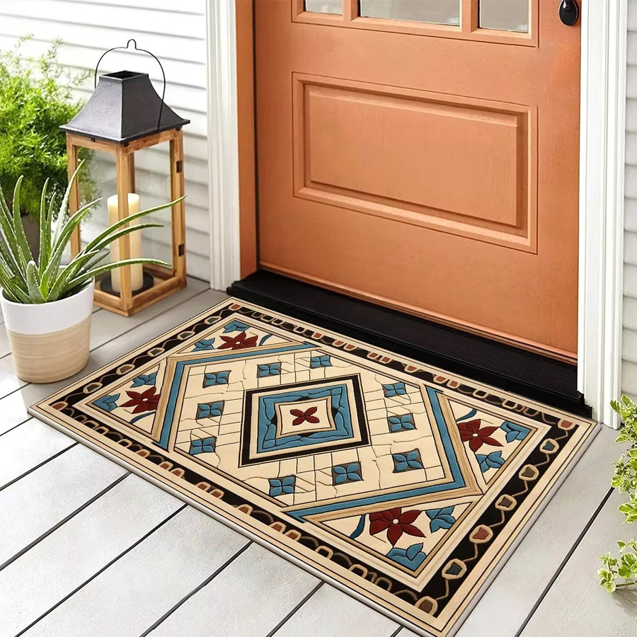 VIKAMA Retro Persische Fußmatte, waschbarer Orient-Teppich für Innen und Außen, B/T: 60 x 40 cm, Mehrfarbig - Bild 2