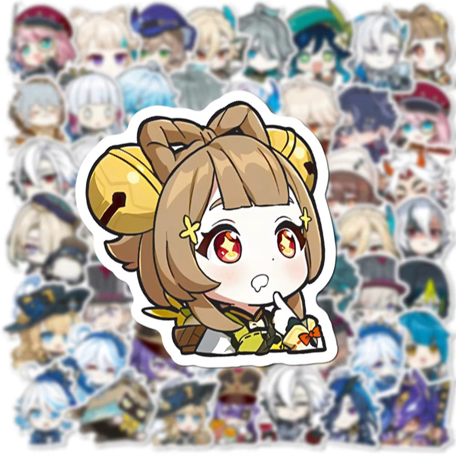 Rspctou Genshin Impact Anime-Spiel-Aufkleber, Mädchen-Sticker, Bunt / Mehrfarbig - Bild 3