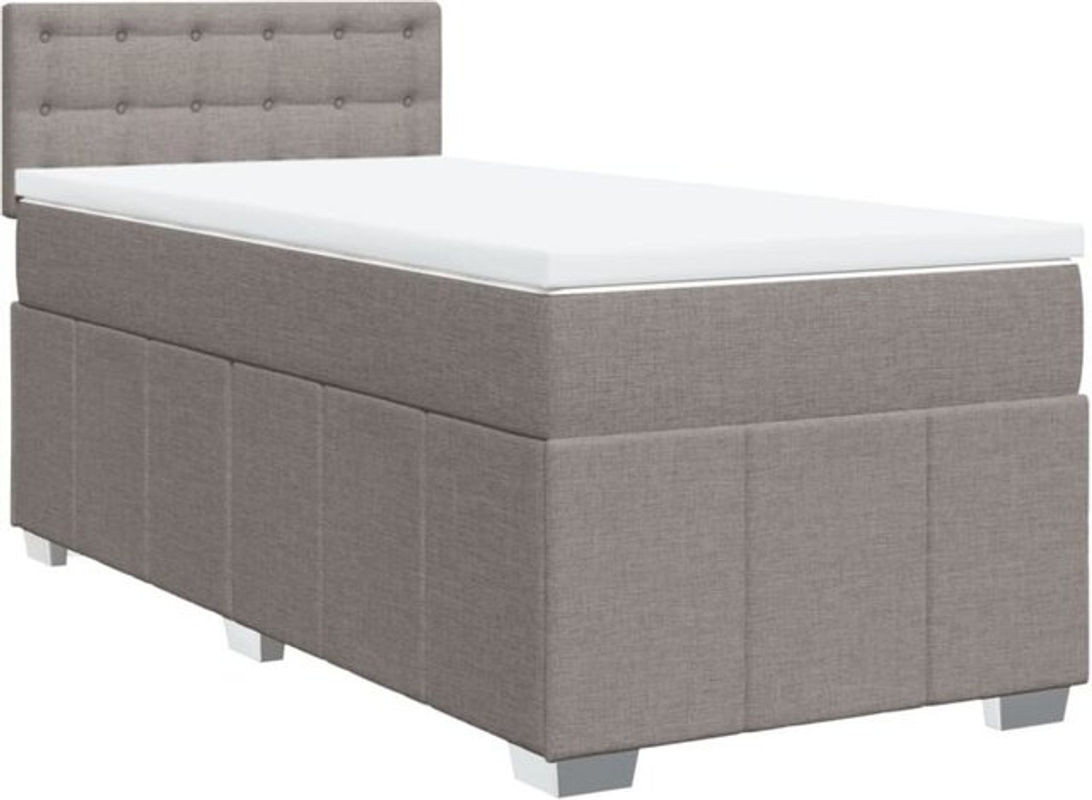 Boxspringbett mit Matratze von vidaxl in Taupe meliert, Stoffbezug, B/T/H: 100 x 200 x 100,5 cm - Bild 1
