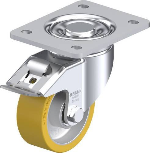 Blickle Lenkrolle LH-ALTH 100K-3-FI mit Feststeller, Rad-Durchmesser: 100 mm, Tragfähigkeit: 350 kg, Farbe: Silber - Bild 1