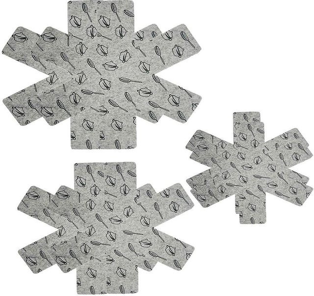TOMTOP JMS 12er Set Topf und Pfannen Protektoren aus Non-Woven in Grau zur sicheren Lagerung - Bild 1