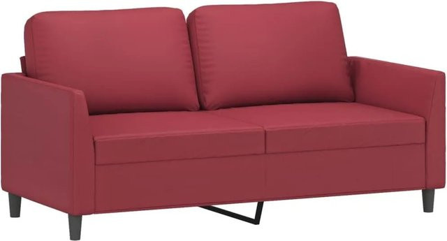 vidaXL 2-Sitzer-Sofa in Weinrot mit Kunstleder und Metallrahmen - Bild 1