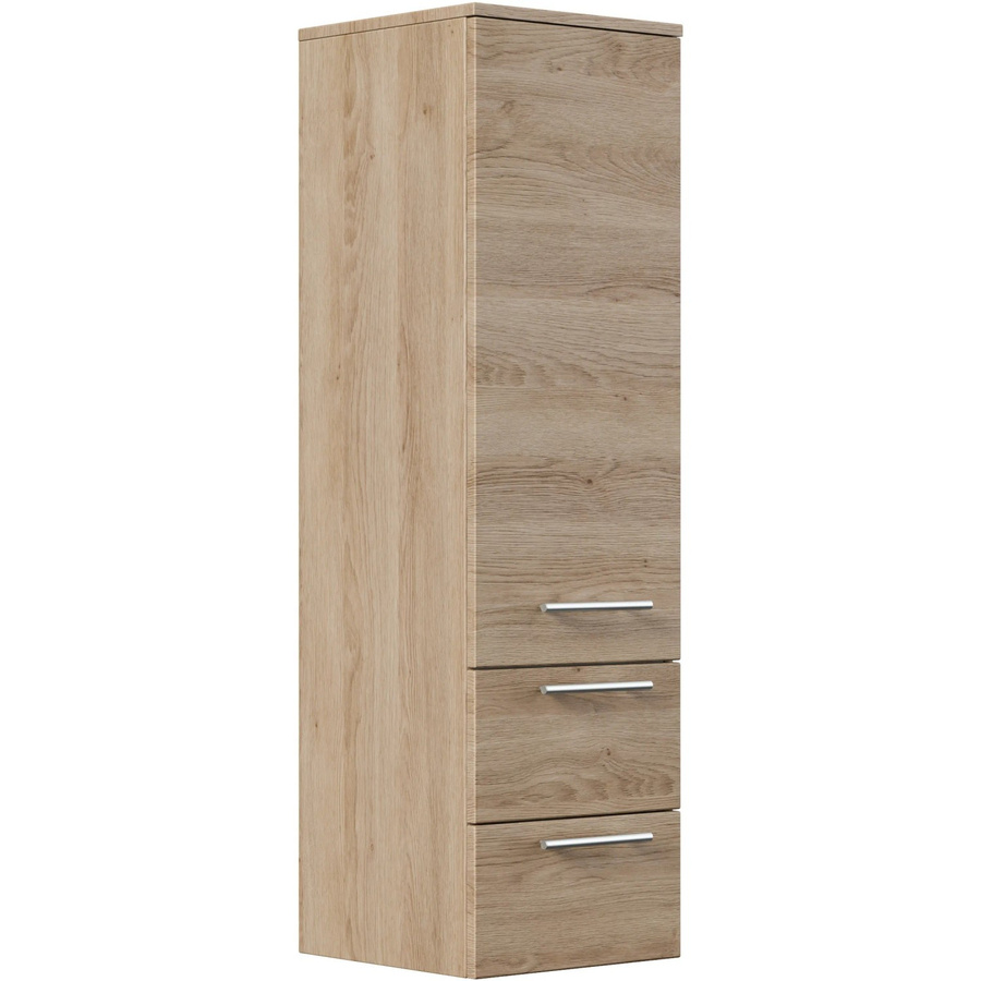 Posseik Bad-Hochschrank Rima in Eiche Hell mit Soft-Close-Türen und internen Regalen, Breite: 35,2 cm, Höhe: 120 cm - Bild 2
