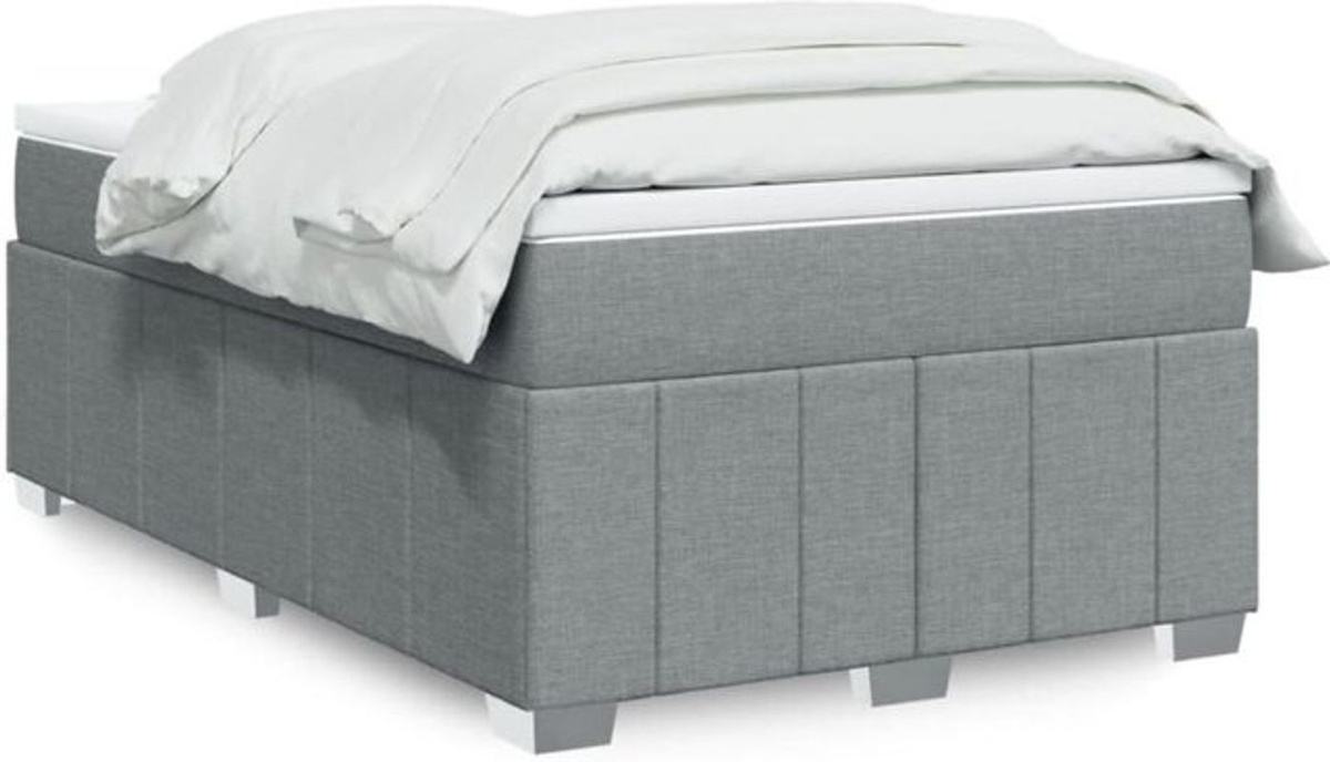 Boxspringbett mit Matratze von VIDAXL in Grau und Weiß aus Stoff, B/T/H: 190 x 120 x 46 cm - Bild 1