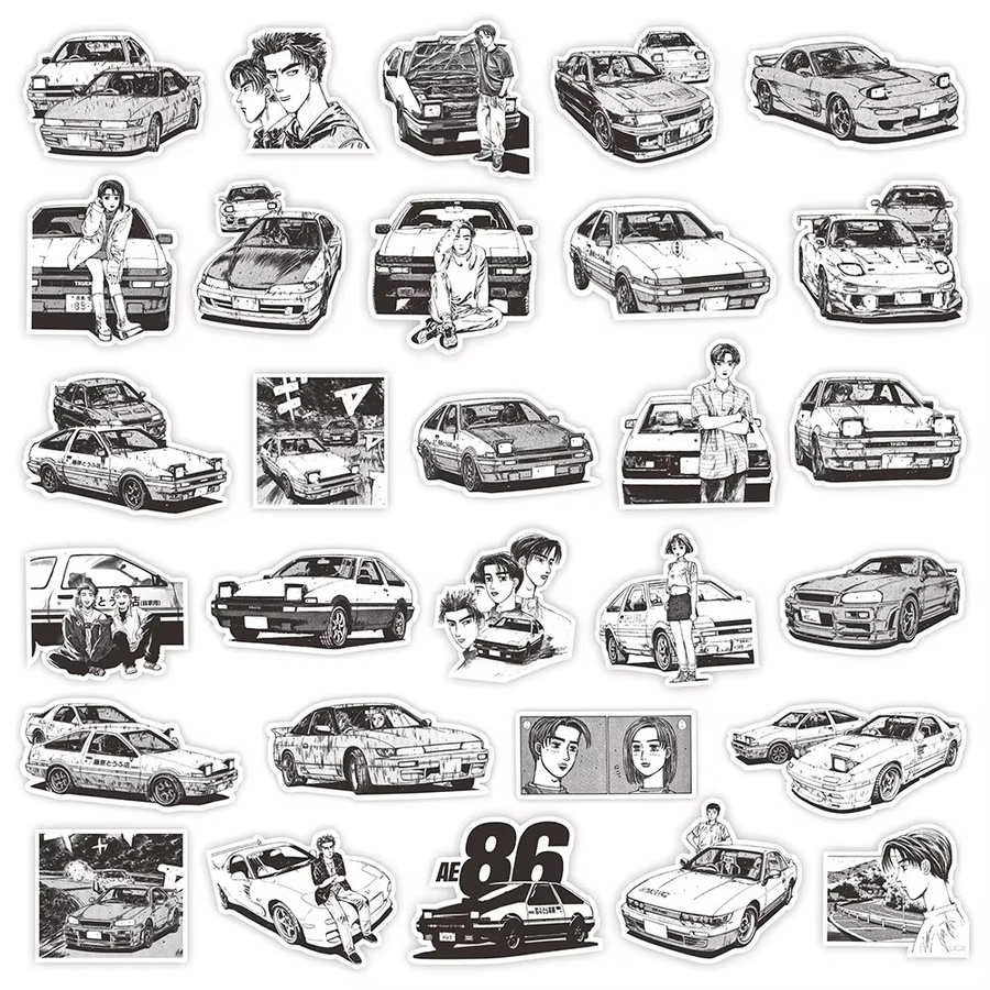 GOGOTU Initial D Anime Aufkleber, 75-teiliges Set - Bild 3