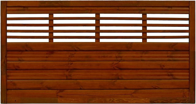 Sichtschutzzaun Element Nicea von Andrewex aus Kiefernholz in Teakfarben, B/H: 180 x 90 cm - Bild 1