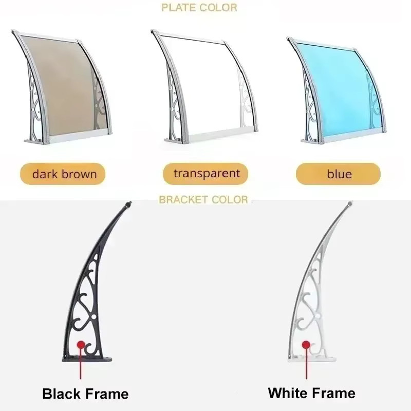 Moderne Markisenüberdachung aus Aluminium und transparentem Polycarbonat als Pultdach mit UV-Schutz und geräuschloser Traufe - Bild 3
